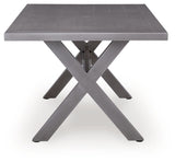 Half Moon Beach - Rectangular Dining Table With Umbrella Option - Gray