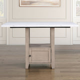 Taylor - Faux Marble Top Counter Table - White / Light Brown
