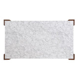 Hettie - Dining Table With Engineeed Stone Top - Engineered Stone Top & Brown