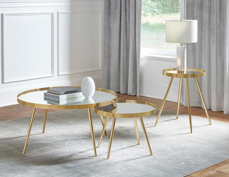 ROSELYN 2 Piece Mirror Top Nesting Coffee Table