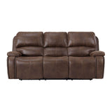 Atlantis - Power Motion Sofa With Power Motion Head Recliner - Heritage Brown