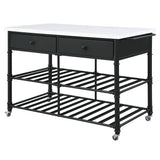 Emery - Kitchen Island - White Cultured Marble Top & Gray
