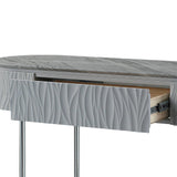Yukino - Sofa Table - Gray High Gloss & Chrome