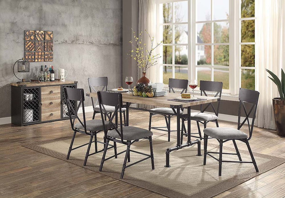 Edina - Dining Table - Oak & Sandy Black