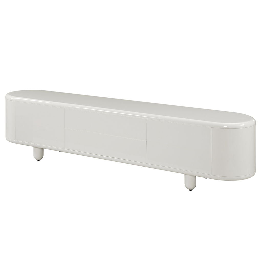 Keely - TV Stand - White High Gloss