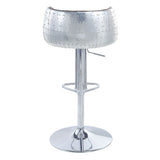 Brancaster - 41" Adjustable Stool With Swivel - Vintage Brown Top Grain Leather & Aluminum