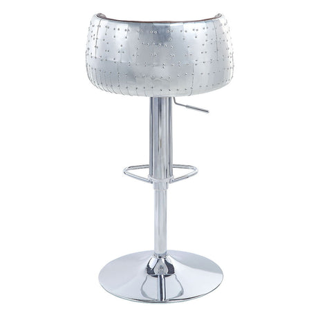 Brancaster - 41" Adjustable Stool With Swivel - Vintage Brown Top Grain Leather & Aluminum