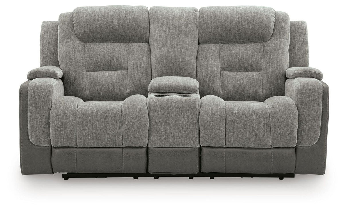 Mixed Motion - Power Reclining Loveseat With Console / Adjustable Headrest