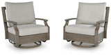 Rainier Ranch - Swivel Glider Chair With Cushion - Brown / Beige