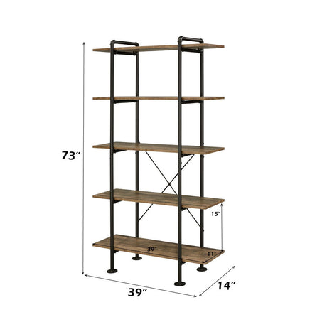 Nefo - Bookshelf - Rustic Oak & Black