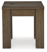 Rosswain - Square End Table - Warm Brown