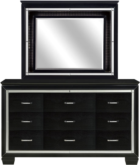ANNIE Black 64" x 77" Lighted Dresser & Mirror
