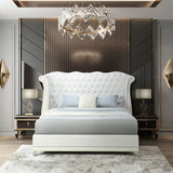 GORGIANA White Velvet 63" Height Platform Bed