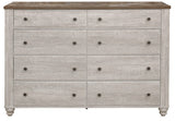 Elijah 4-PC Antique White & Brown Bedroom Set