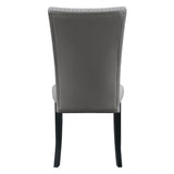 Caralin - Side Chair (Set of 2) - Gray Synthetic Leather & Black
