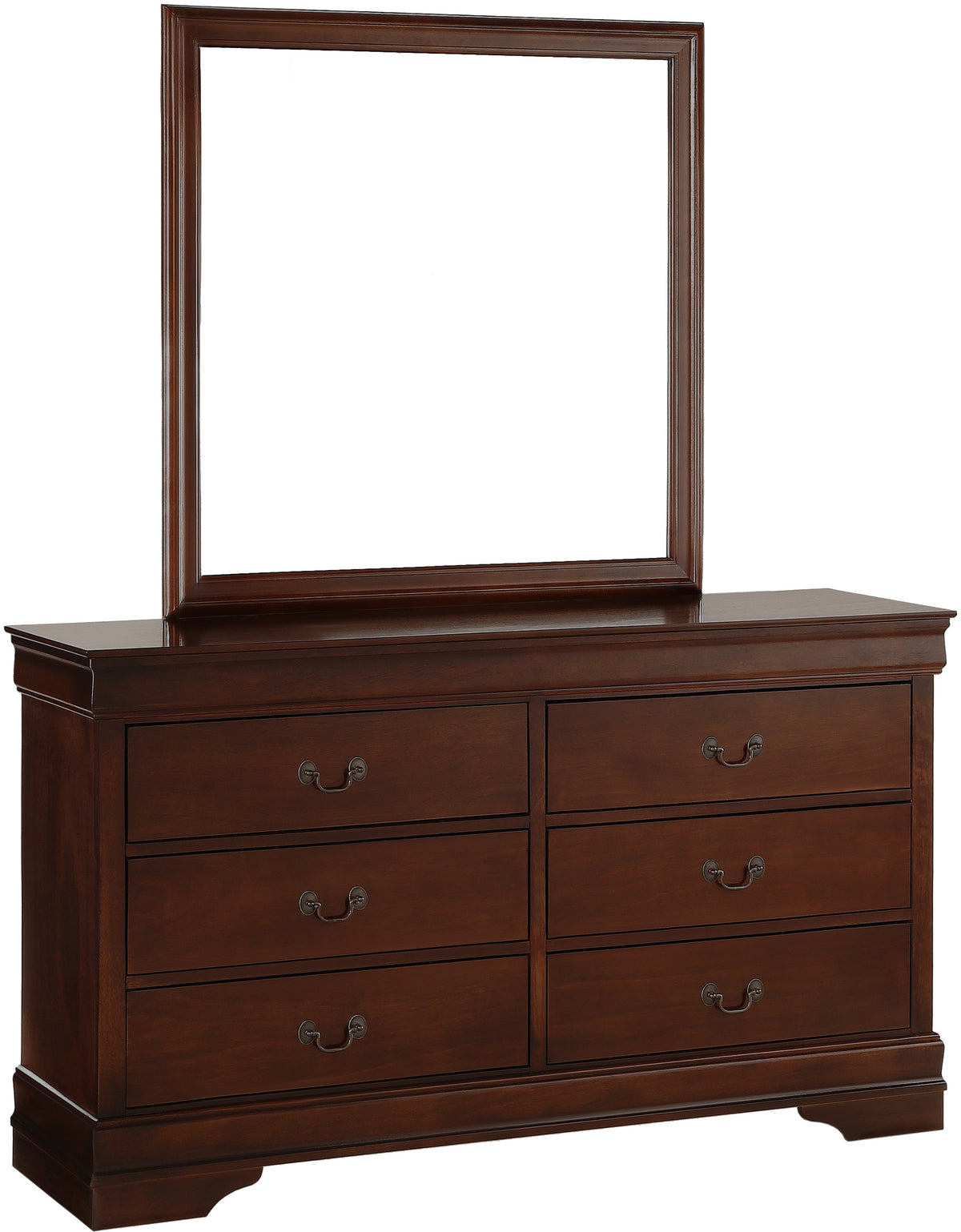 NIMES Dark Brown 58.3" Wide Dresser & Mirror