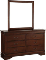 NIMES Dark Brown 58.3" Wide Dresser & Mirror