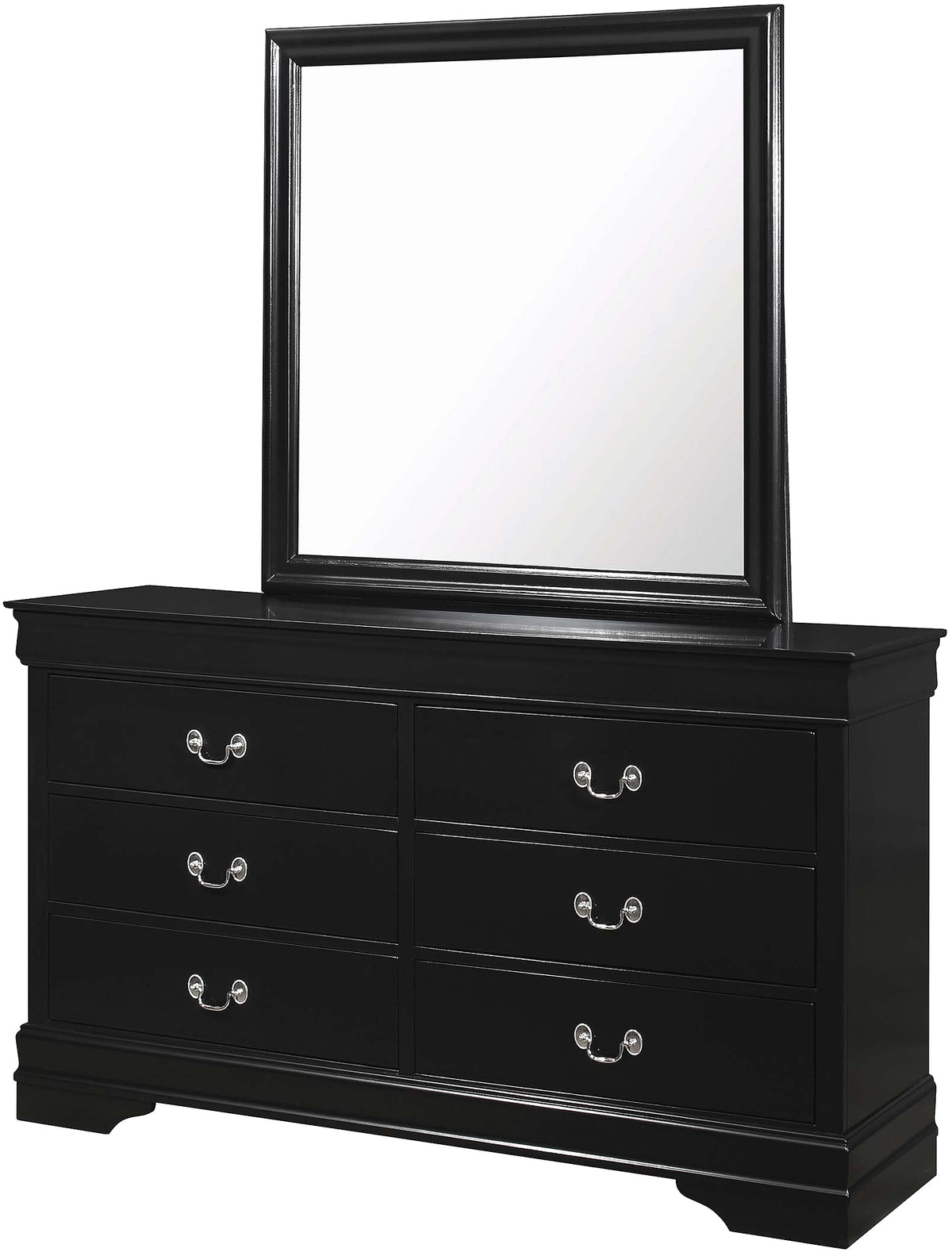NIMES Black 57" x 71" Height Dresser & Mirror