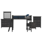 Hampton Kids - Loft With Ladder And Desk With Speaker Bedroom Set