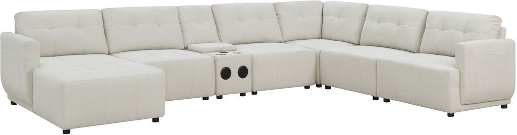 LAURENT Beige 7-PC Sectional with USB Console