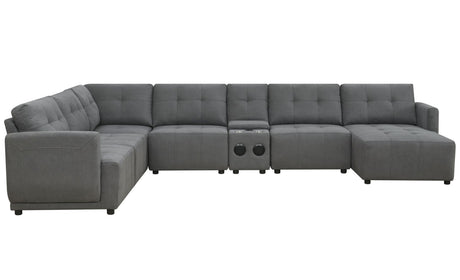 LAURENT Gray 7-PC Sectional with USB Console