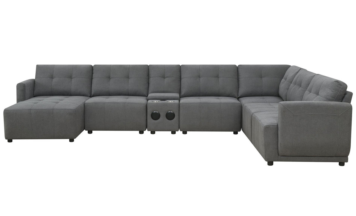 LAURENT Gray 7-PC Sectional with USB Console
