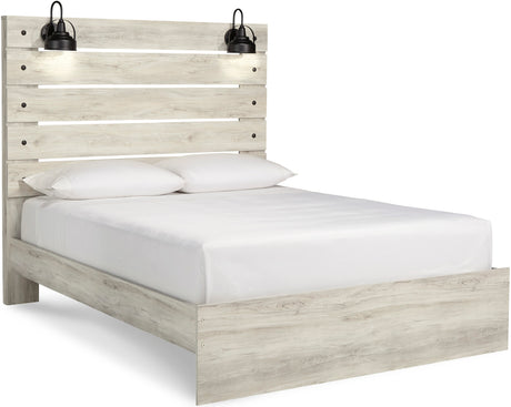 EMEK White 61" Height Bed with LED Light Sconces