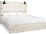 EMEK White 61" Height Bed with LED Light Sconces