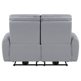 Jeromie - Power Motion Loveseat With USB Port - Gray Synthetic Leather