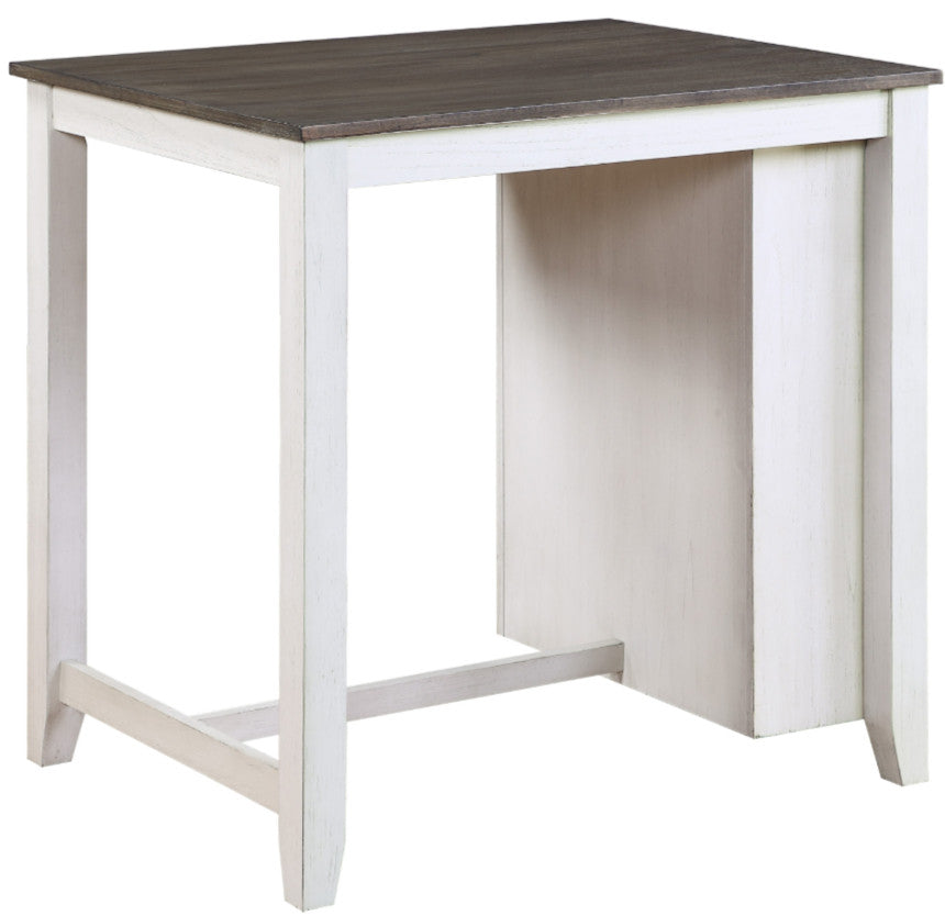 AMPARO White & Gray 3 Piece Counter Height Set With USB Ports