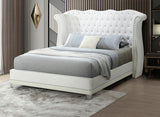 GORGIANA White Velvet 63" Height Platform Bed