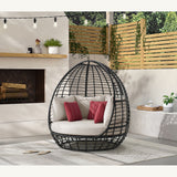 Playa - Twin Egg Chair With 3 Pillows - Dark Gray / Beige