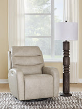 Motion-Max - Swivel Glider Power Recliner - Stonewash