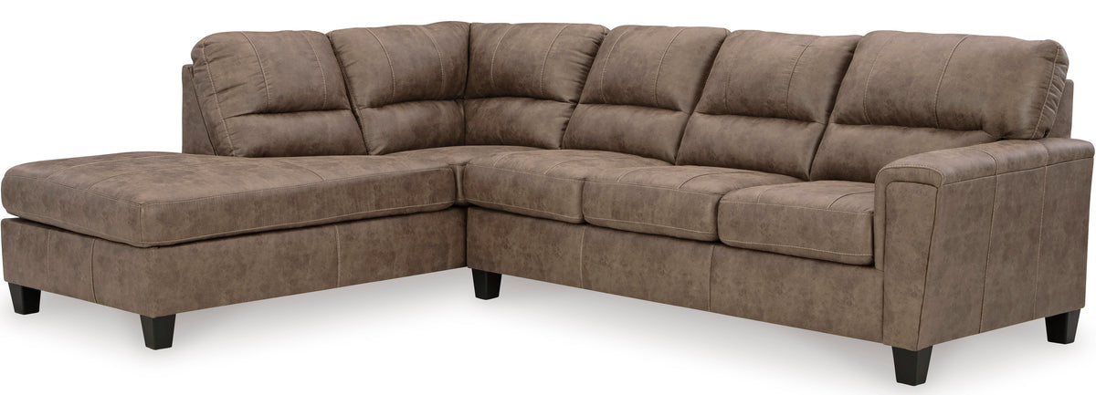 VUHL Brown 117" Wide Queen Sectional Sleeper