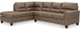 VUHL Brown 117" Wide Queen Sectional Sleeper