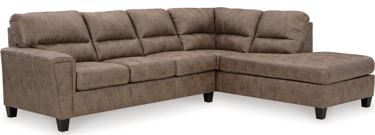 VUHL Brown 117" Wide Queen Sectional Sleeper