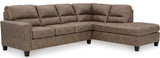 VUHL Brown 117" Wide Queen Sectional Sleeper
