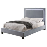 STAMFORD Gray Fabric Bed with LED Glow