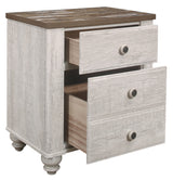 Elijah 4-PC Antique White & Brown Bedroom Set