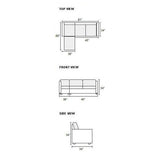Bonnie Black Linen-Like Fabric Sectional With Ottoman