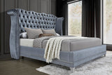 GORGIANA Grey Velvet 63" Height Platform Bed