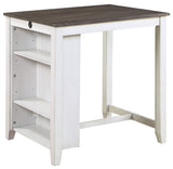 AMPARO White & Gray 3 Piece Counter Height Set With USB Ports