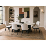 Sylvie - 7 Piece Standard Height Dining Set (Oval Table And Six Chairs) - Black With Grain