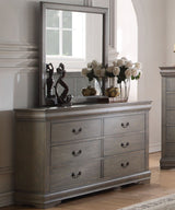 NIMES Aged Gray 58.3" Wide Dresser & Mirror