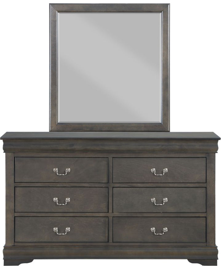 NIMES Dark Gray 58.3" Wide Dresser & Mirror