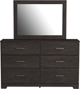 GATELL Charcoal 60" Wide Dresser & Mirror