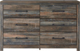 EMEK Brown 59" x 67" Height Dresser & Mirror