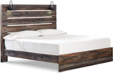 EMEK Brown 61" Height Bed with LED Light Sconces