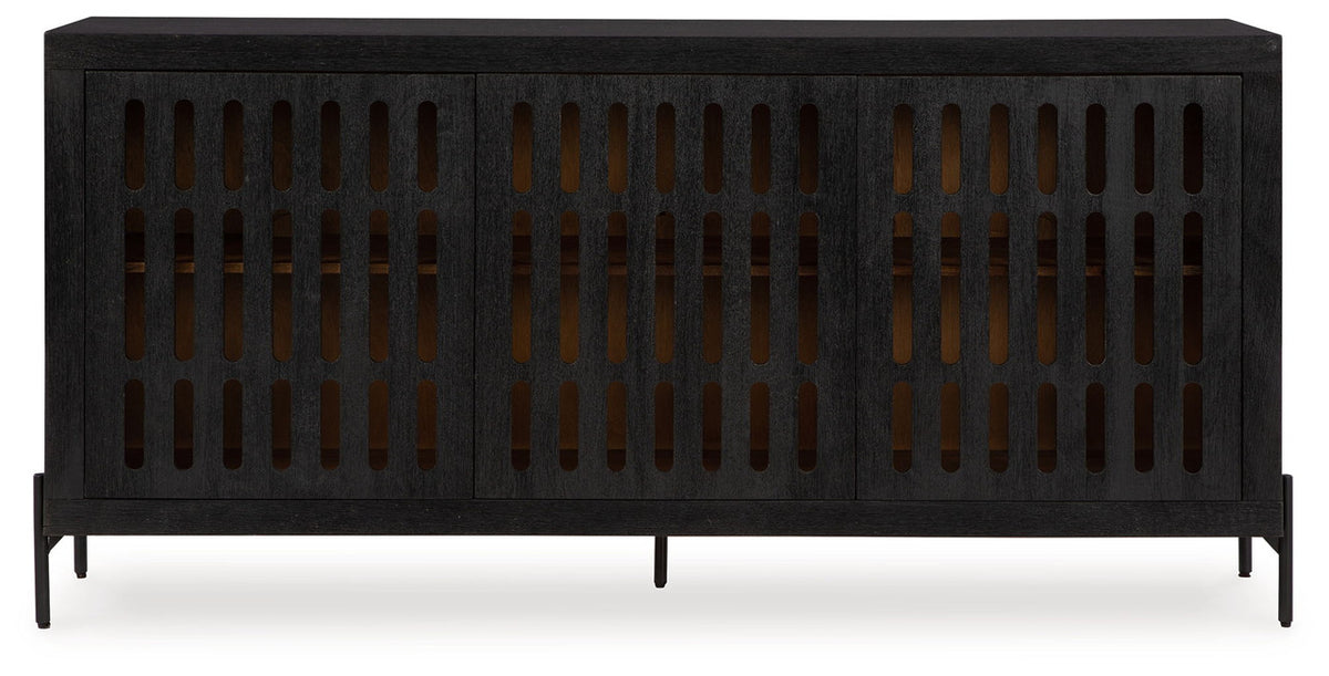 Vallisburg - Accent Cabinet - Black / Natural