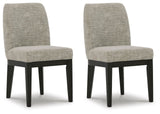 Burkhaus - Dining UPH Side Chair (Set of 2) - Beige / Dark Brown